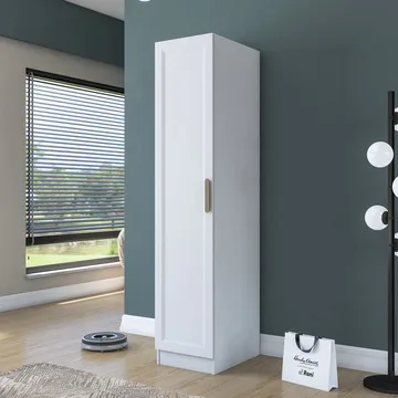 Garderobeskap Wallxpert Fenn (45 x 210 x 45 cm) Hvit - Hvit - Oppbevaring - Klesoppbevaring - Garderober & garderobesystem - Garderobeskap & klesskap