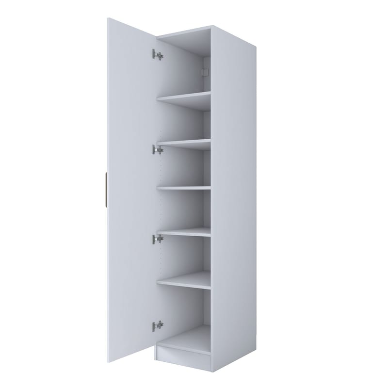 Garderobeskap Wallxpert Fenn (45 x 210 x 45 cm) Hvit - Hvit - Oppbevaring - Klesoppbevaring - Garderober & garderobesystem - Garderobeskap & klesskap