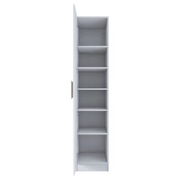 Garderobeskap Wallxpert Fenn (45 x 210 x 45 cm) Hvit - Hvit - Oppbevaring - Klesoppbevaring - Garderober & garderobesystem - Garderobeskap & klesskap