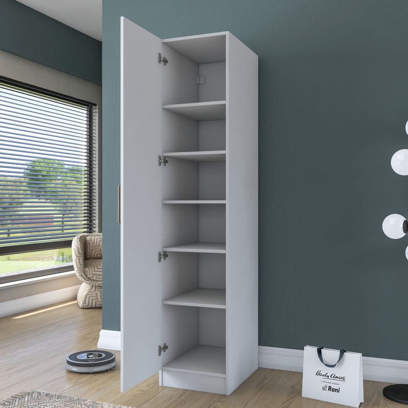Garderobeskap Wallxpert Fenn (45 x 210 x 45 cm) Hvit - Hvit - Oppbevaring - Klesoppbevaring - Garderober & garderobesystem - Garderobeskap & klesskap