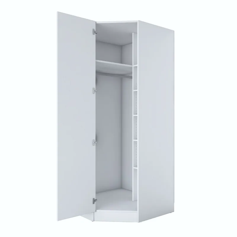 Garderobeskap Wallxpert Gala Shelf (91 x 210 x 57,5 cm) hvit - Hvit - Oppbevaring - Klesoppbevaring - Garderober & garderobesystem - Hjørnegarderobe