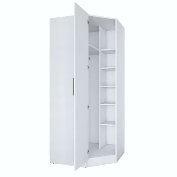 Garderobeskap Wallxpert Gala Shelf (91 x 210 x 57,5 cm) hvit - Hvit - Oppbevaring - Klesoppbevaring - Garderober & garderobesystem - Hjørnegarderobe