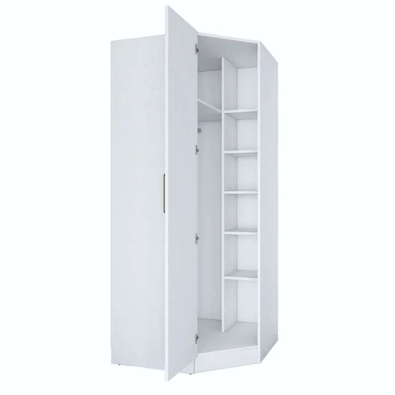Garderobeskap Wallxpert Gala Shelf (91 x 210 x 57,5 cm) hvit - Hvit - Oppbevaring - Klesoppbevaring - Garderober & garderobesystem - Hjørnegarderobe