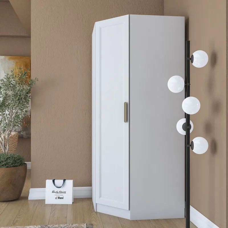 Garderobeskap Wallxpert Gala Shelf (91 x 210 x 57,5 cm) hvit - Hvit - Oppbevaring - Klesoppbevaring - Garderober & garderobesystem - Hjørnegarderobe