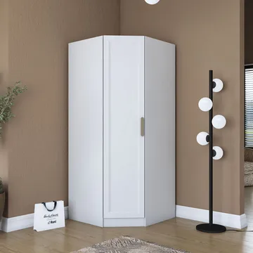 Garderobeskap Wallxpert Gala Shelf (91 x 210 x 57,5 cm) hvit - Hvit - Oppbevaring - Klesoppbevaring - Garderober & garderobesystem - Hjørnegarderobe