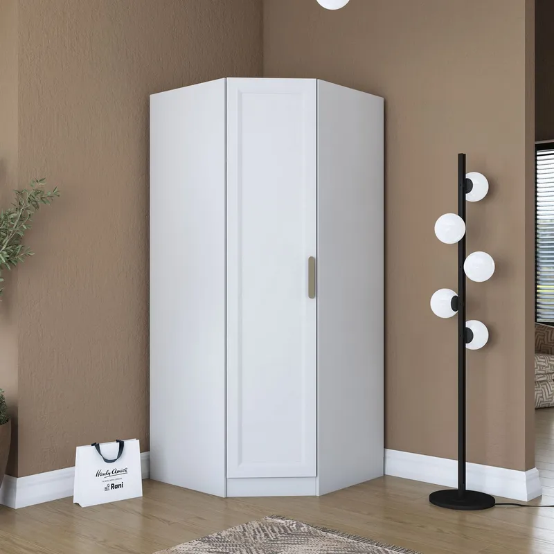 Garderobeskap Wallxpert Gala Shelf (91 x 210 x 57,5 cm) hvit - Hvit - Oppbevaring - Klesoppbevaring - Garderober & garderobesystem - Hjørnegarderobe