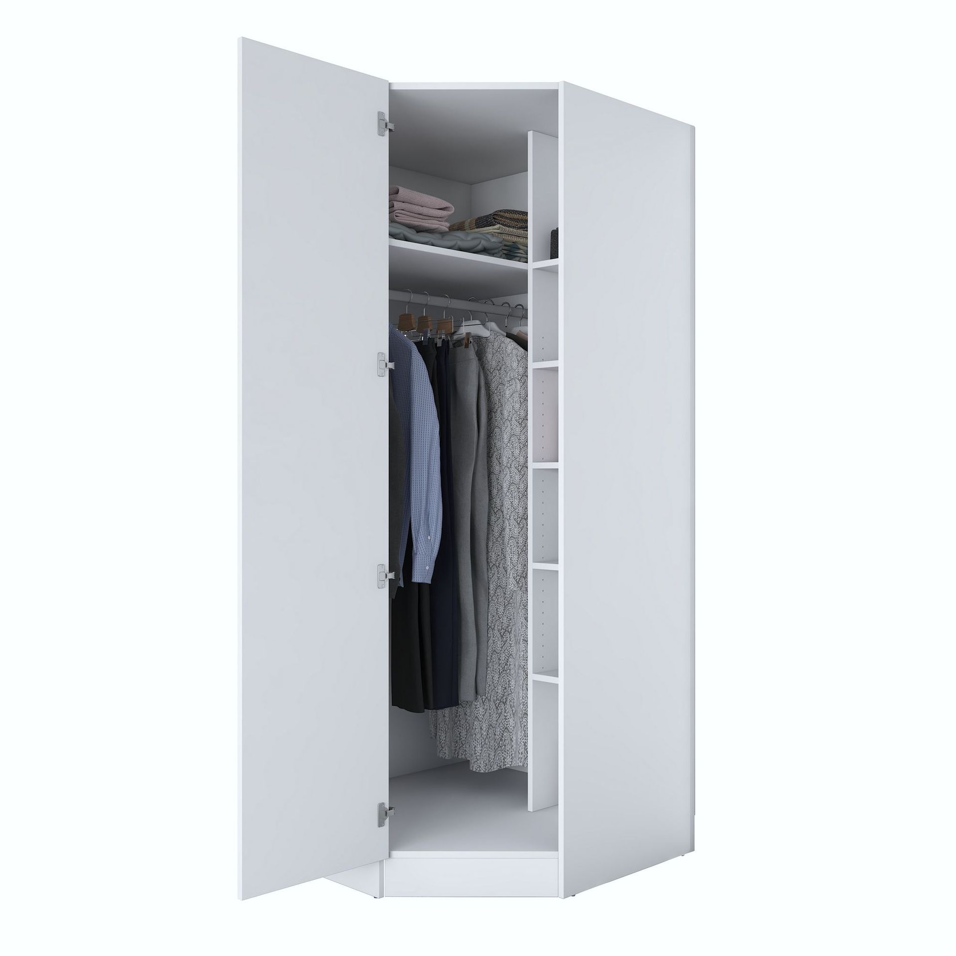 Garderobeskap Wallxpert Gala Shelf (91 x 210 x 57,5 cm) hvit - Hvit
