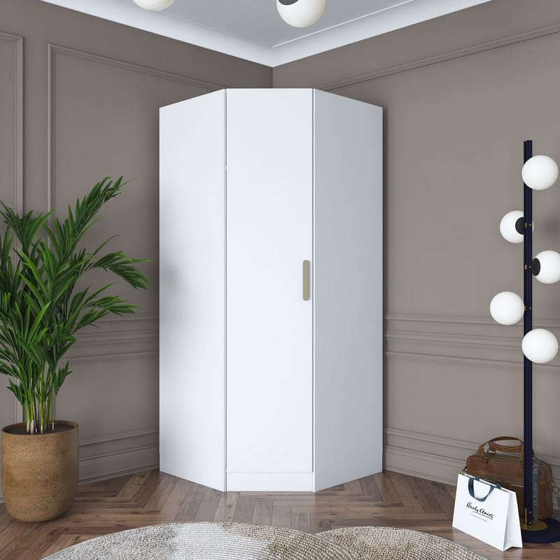 Garderobeskap Wallxpert Gala Shelf BA140 (91 x 210 x 57,5 cm) hvit - Hvit - Oppbevaring - Klesoppbevaring - Garderober & garderobesystem - Garderobeskap & klesskap