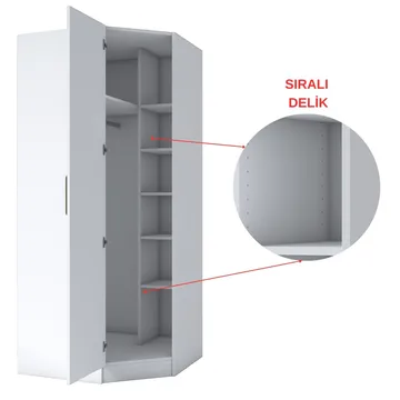 Garderobeskap Wallxpert Gala Shelf BA140 (91 x 210 x 57,5 cm) hvit - Hvit - Oppbevaring - Klesoppbevaring - Garderober & garderobesystem - Garderobeskap & klesskap