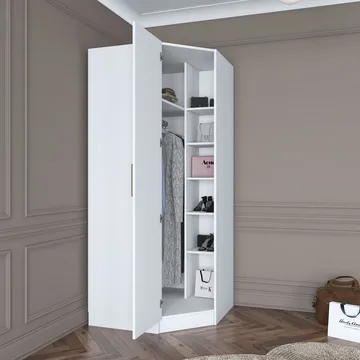 Garderobeskap Wallxpert Gala Shelf BA140 (91 x 210 x 57,5 cm) hvit - Hvit - Oppbevaring - Klesoppbevaring - Garderober & garderobesystem - Garderobeskap & klesskap