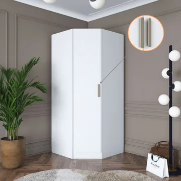 Garderobeskap Wallxpert Gala Shelf BA140 (91 x 210 x 57,5 cm) hvit - Hvit - Oppbevaring - Klesoppbevaring - Garderober & garderobesystem - Garderobeskap & klesskap