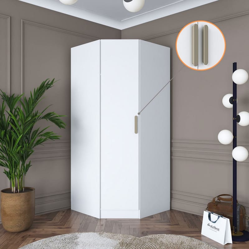 Garderobeskap Wallxpert Gala Shelf BA140 (91 x 210 x 57,5 cm) hvit - Hvit - Oppbevaring - Klesoppbevaring - Garderober & garderobesystem - Garderobeskap & klesskap