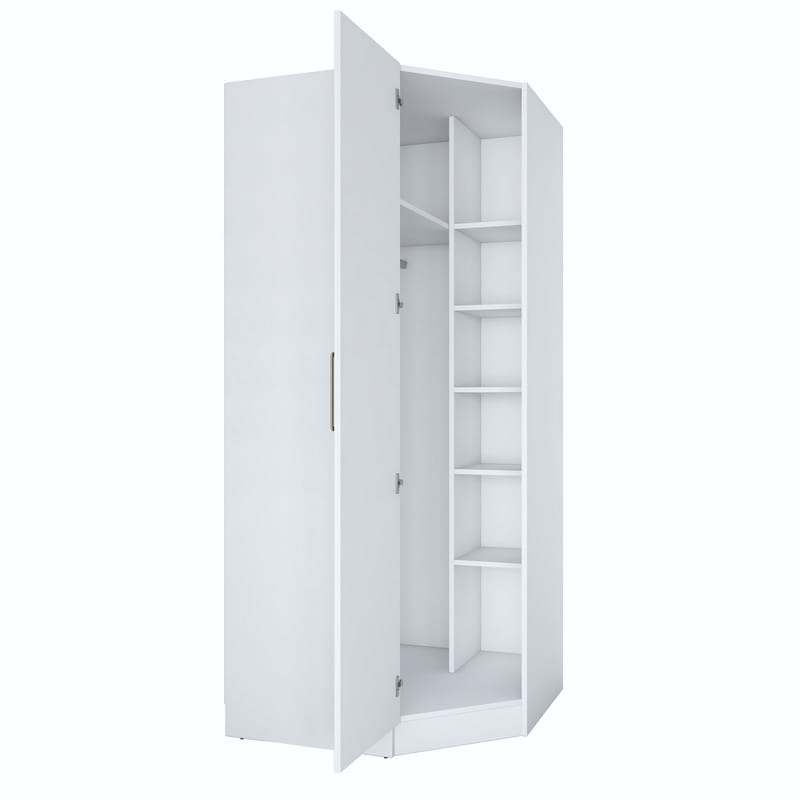 Garderobeskap Wallxpert Gala Shelf BA140 (91 x 210 x 57,5 cm) hvit - Hvit - Oppbevaring - Klesoppbevaring - Garderober & garderobesystem - Garderobeskap & klesskap