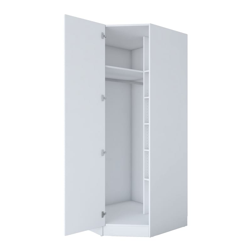 Garderobeskap Wallxpert Gala Shelf BA183 (91 x 210 x 57,5 cm) hvit - Hvit - Oppbevaring - Klesoppbevaring - Garderober & garderobesystem - Garderobeskap & klesskap