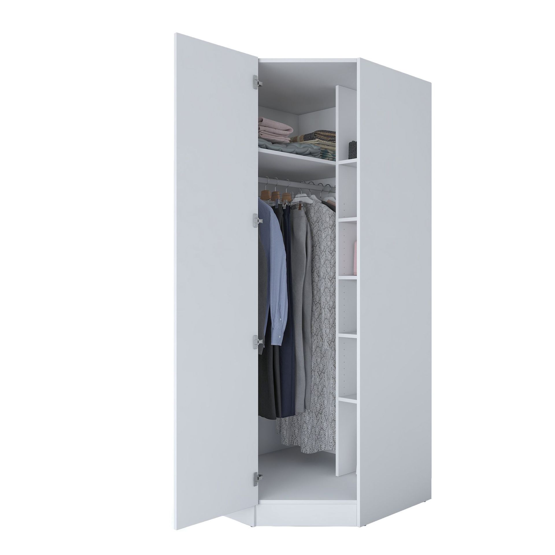 Garderobeskap Wallxpert Gala Shelf BA183 (91 x 210 x 57,5 cm) hvit - Hvit