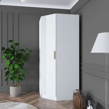 Garderobeskap Wallxpert Gala Shelf BA183 (91 x 210 x 57,5 cm) hvit - Hvit - Oppbevaring - Klesoppbevaring - Garderober & garderobesystem - Garderobeskap & klesskap