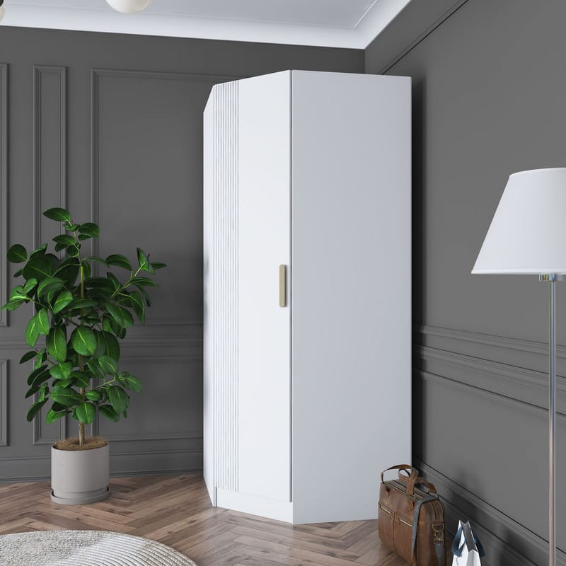 Garderobeskap Wallxpert Gala Shelf BA183 (91 x 210 x 57,5 cm) hvit - Hvit - Oppbevaring - Klesoppbevaring - Garderober & garderobesystem - Garderobeskap & klesskap