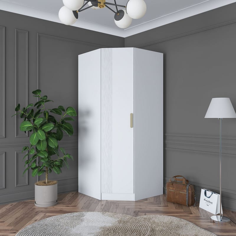 Garderobeskap Wallxpert Gala Shelf BA183 (91 x 210 x 57,5 cm) hvit - Hvit - Oppbevaring - Klesoppbevaring - Garderober & garderobesystem - Garderobeskap & klesskap