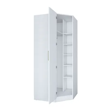 Garderobeskap Wallxpert Gala Shelf BA183 (91 x 210 x 57,5 cm) hvit - Hvit - Oppbevaring - Klesoppbevaring - Garderober & garderobesystem - Garderobeskap & klesskap