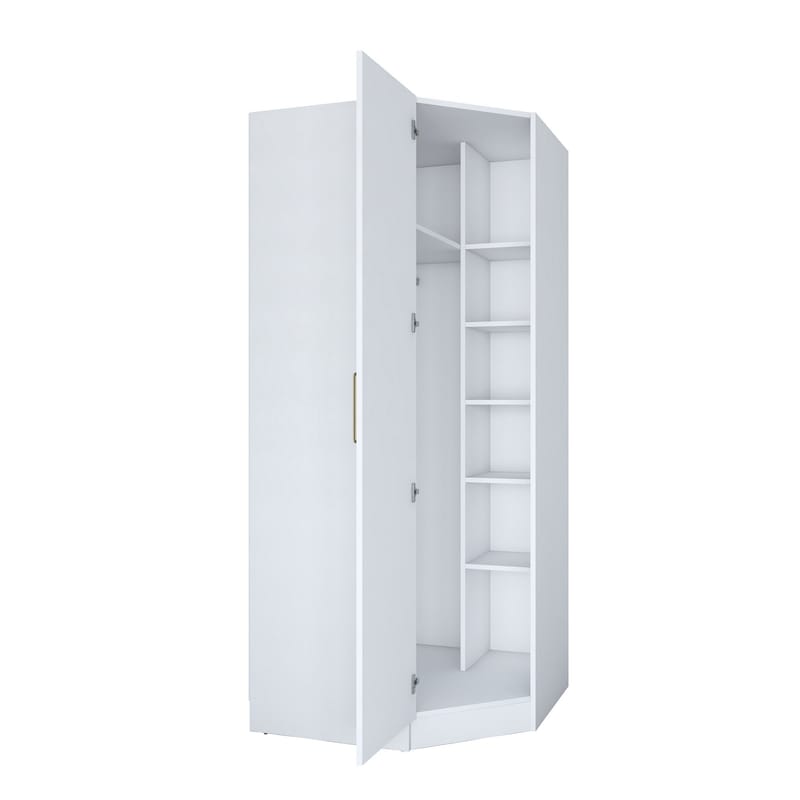 Garderobeskap Wallxpert Gala Shelf BA183 (91 x 210 x 57,5 cm) hvit - Hvit - Oppbevaring - Klesoppbevaring - Garderober & garderobesystem - Garderobeskap & klesskap