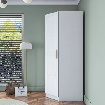 Garderobeskap Wallxpert Gala Shelf BA191 (91 x 210 x 57,5 cm) Hvit - Hvit - Oppbevaring - Klesoppbevaring - Garderober & garderobesystem - Garderobeskap & klesskap