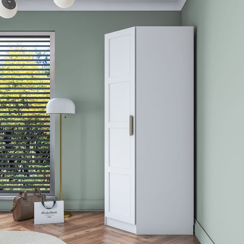 Garderobeskap Wallxpert Gala Shelf BA191 (91 x 210 x 57,5 cm) Hvit - Hvit - Oppbevaring - Klesoppbevaring - Garderober & garderobesystem - Garderobeskap & klesskap