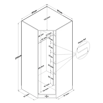 Garderobeskap Wallxpert Gala Shelf BA191 (91 x 210 x 57,5 cm) Hvit - Hvit - Oppbevaring - Klesoppbevaring - Garderober & garderobesystem - Garderobeskap & klesskap