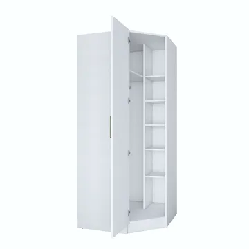 Garderobeskap Wallxpert Gala Shelf BA191 (91 x 210 x 57,5 cm) Hvit - Hvit - Oppbevaring - Klesoppbevaring - Garderober & garderobesystem - Garderobeskap & klesskap