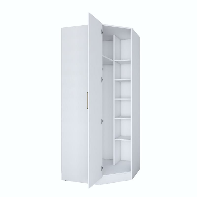 Garderobeskap Wallxpert Gala Shelf BA191 (91 x 210 x 57,5 cm) Hvit - Hvit - Oppbevaring - Klesoppbevaring - Garderober & garderobesystem - Garderobeskap & klesskap