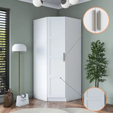 Garderobeskap Wallxpert Gala Shelf BA191 (91 x 210 x 57,5 cm) Hvit - Hvit - Oppbevaring - Klesoppbevaring - Garderober & garderobesystem - Garderobeskap & klesskap