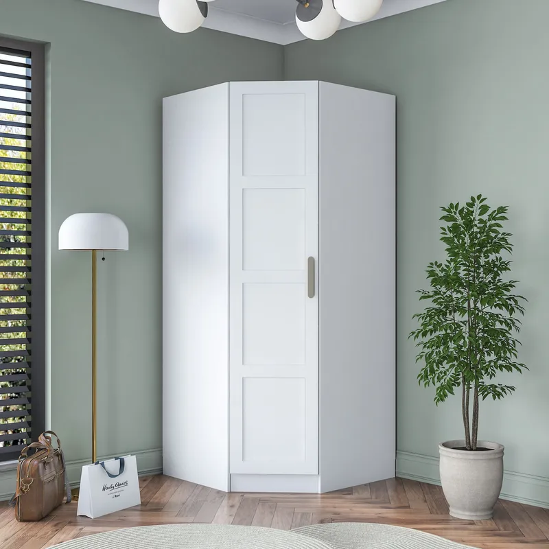 Garderobeskap Wallxpert Gala Shelf BA191 (91 x 210 x 57,5 cm) Hvit - Hvit - Oppbevaring - Klesoppbevaring - Garderober & garderobesystem - Garderobeskap & klesskap