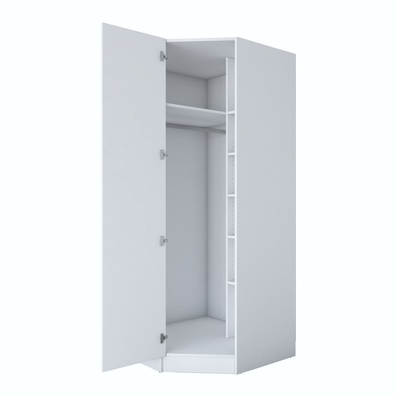 Garderobeskap Wallxpert Gala Shelf BA191 (91 x 210 x 57,5 cm) Hvit - Hvit - Oppbevaring - Klesoppbevaring - Garderober & garderobesystem - Garderobeskap & klesskap