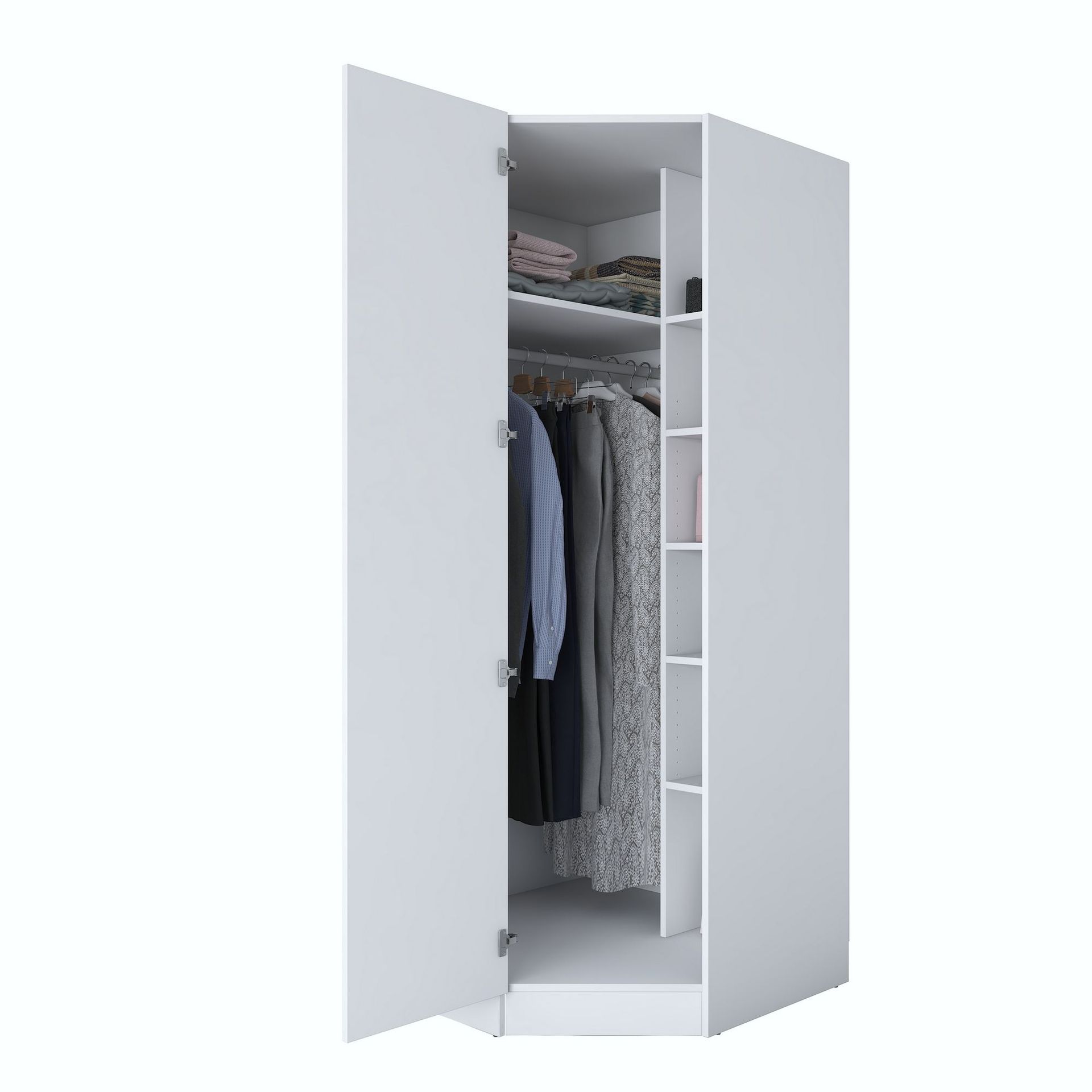 Garderobeskap Wallxpert Gala Shelf BA191 (91 x 210 x 57,5 cm) Hvit - Hvit