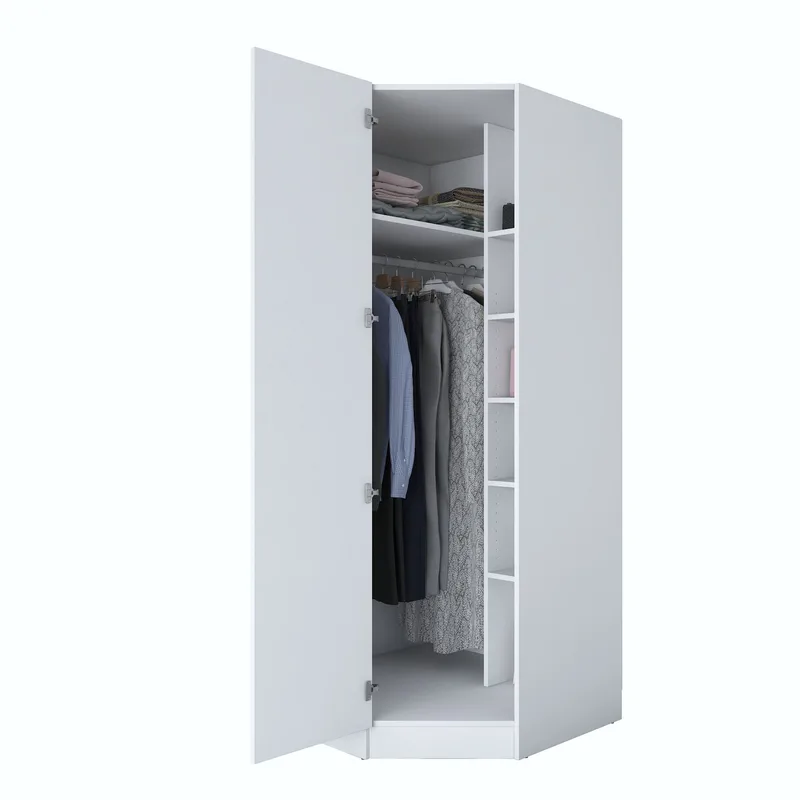 Garderobeskap Wallxpert Gala Shelf BA191 (91 x 210 x 57,5 cm) Hvit, Hvit