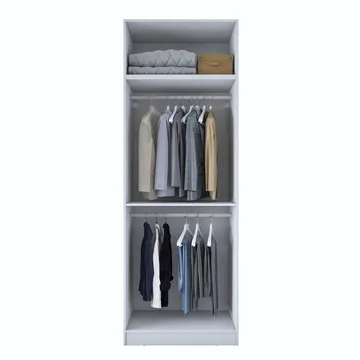 Garderobeskap Wallxpert Hyla v1 (90 x 255 x 57,5 cm) hvit - Hvit - Oppbevaring - Klesoppbevaring - Garderober & garderobesystem - Garderobeskap & klesskap