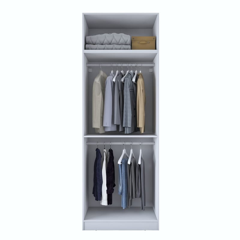 Garderobeskap Wallxpert Hyla v1 (90 x 255 x 57,5 cm) hvit - Hvit - Oppbevaring - Klesoppbevaring - Garderober & garderobesystem - Garderobeskap & klesskap