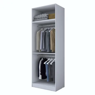 Garderobeskap Wallxpert Hyla v1 (90 x 255 x 57,5 cm) hvit - Hvit - Oppbevaring - Klesoppbevaring - Garderober & garderobesystem - Garderobeskap & klesskap
