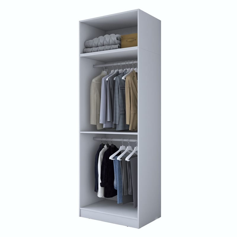 Garderobeskap Wallxpert Hyla v1 (90 x 255 x 57,5 cm) hvit - Hvit - Oppbevaring - Klesoppbevaring - Garderober & garderobesystem - Garderobeskap & klesskap