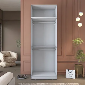 Garderobeskap Wallxpert Hyla v1 (90 x 255 x 57,5 cm) hvit - Hvit - Oppbevaring - Klesoppbevaring - Garderober & garderobesystem - Garderobeskap & klesskap