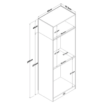 Garderobeskap Wallxpert Hyla v1 (90 x 255 x 57,5 cm) hvit - Hvit - Oppbevaring - Klesoppbevaring - Garderober & garderobesystem - Garderobeskap & klesskap