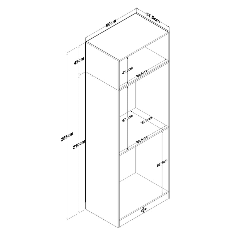 Garderobeskap Wallxpert Hyla v1 (90 x 255 x 57,5 cm) hvit - Hvit - Oppbevaring - Klesoppbevaring - Garderober & garderobesystem - Garderobeskap & klesskap