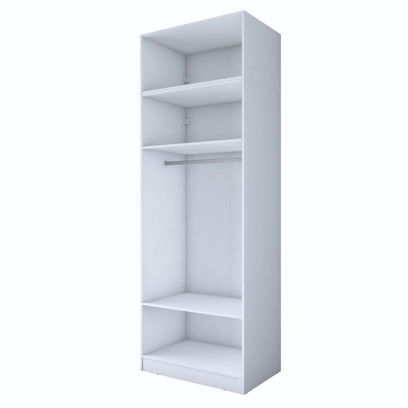 Garderobeskap Wallxpert Hyla v2 (90 x 255 x 57,5 cm) Hvit - Hvit - Oppbevaring - Klesoppbevaring - Garderober & garderobesystem - Garderobeskap & klesskap