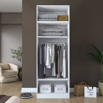 Garderobeskap Wallxpert Hyla v2 (90 x 255 x 57,5 cm) Hvit - Hvit - Oppbevaring - Klesoppbevaring - Garderober & garderobesystem - Garderobeskap & klesskap