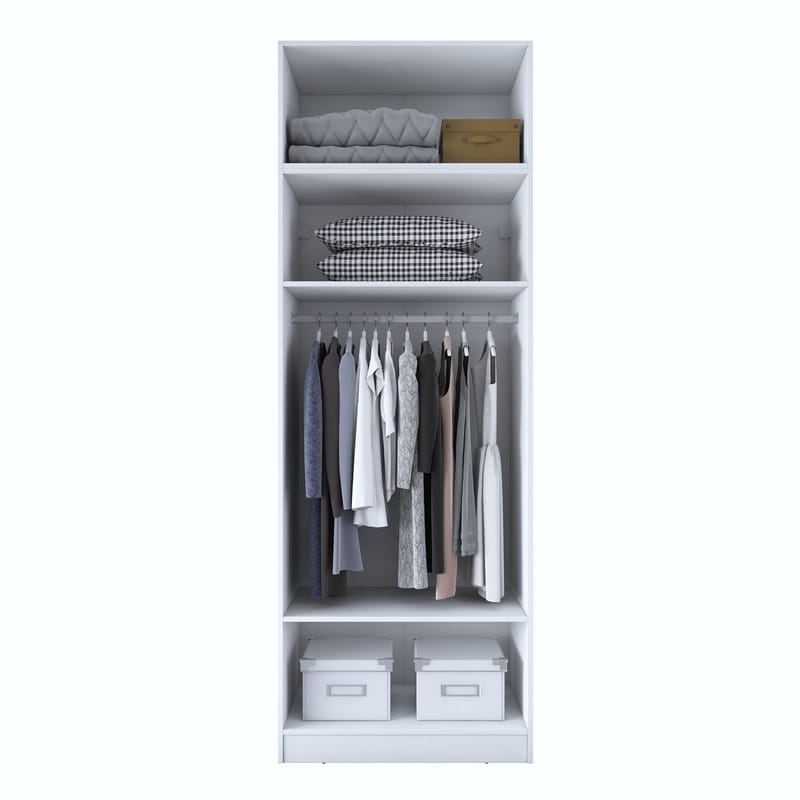 Garderobeskap Wallxpert Hyla v2 (90 x 255 x 57,5 cm) Hvit - Hvit - Oppbevaring - Klesoppbevaring - Garderober & garderobesystem - Garderobeskap & klesskap