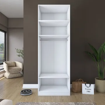 Garderobeskap Wallxpert Hyla v2 (90 x 255 x 57,5 cm) Hvit - Hvit - Oppbevaring - Klesoppbevaring - Garderober & garderobesystem - Garderobeskap & klesskap