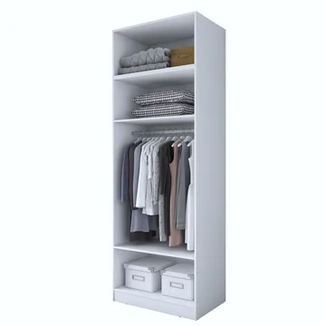 Garderobeskap Wallxpert Hyla v2 (90 x 255 x 57,5 cm) Hvit - Hvit - Oppbevaring - Klesoppbevaring - Garderober & garderobesystem - Garderobeskap & klesskap