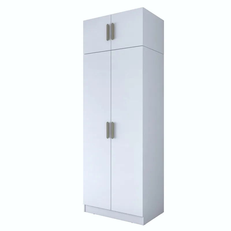 Garderobeskap Wallxpert Hyla v2 (90 x 255 x 57,5 cm) Hvit, Hvit