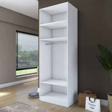 Garderobeskap Wallxpert Hyla v2 (90 x 255 x 57,5 cm) Hvit - Hvit - Oppbevaring - Klesoppbevaring - Garderober & garderobesystem - Garderobeskap & klesskap