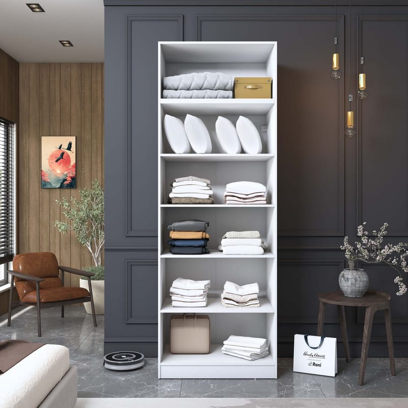 Garderobeskap Wallxpert Hyla v3 (90 x 255 x 57,5 cm) Hvit - Hvit - Oppbevaring - Klesoppbevaring - Garderober & garderobesystem - Garderobeskap & klesskap