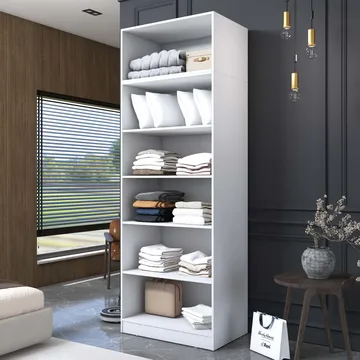 Garderobeskap Wallxpert Hyla v3 (90 x 255 x 57,5 cm) Hvit - Hvit - Oppbevaring - Klesoppbevaring - Garderober & garderobesystem - Garderobeskap & klesskap